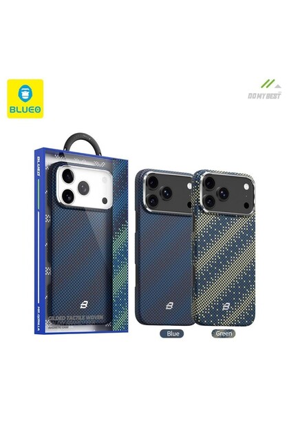 BLUEO Mr. Gorilla iPhone 17 Pro Max Compatible Magsafe Supported Aramid Fiber Stand Phone Case Blue- Trendyol BLUEO Mr. Gorilla iPhone 17 Pro Max Compatible Magsafe Supported Aramid Fiber Stand Phone Case Blue- Trendyol