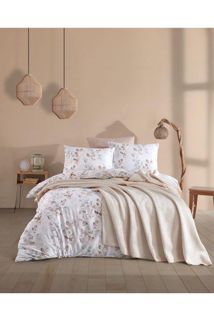 With Blanket | Winter Blanket Duvet Cover Set 100% Cotton Ranforce Double Size