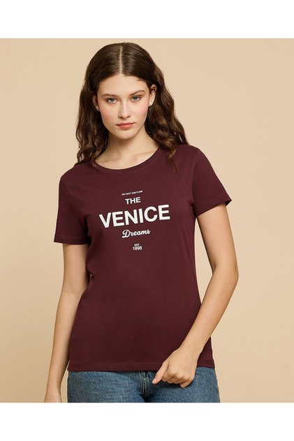 Printed T-Shirt with Crew Neck and Short Sleeves