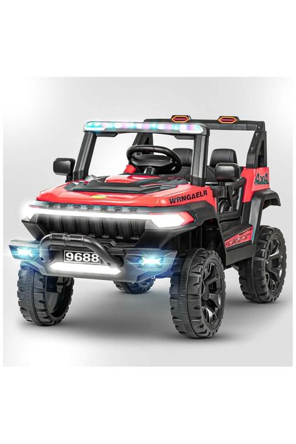 Wagon Kids Battery Operated Car for Kid, Rechargeable Jeep for Kids with Light, Ride on Toy - Red