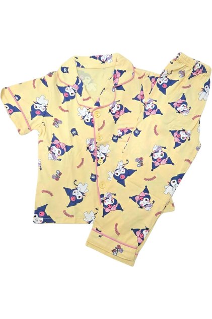 Kuromi Kawaii Nightsuit Pyjama Set Kids Sleepwear Top & Bottom Set for Toddlers & Children