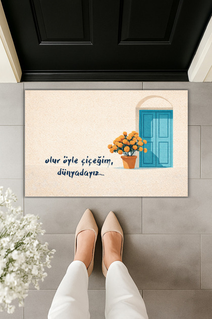Modern Digital Print Doormat - I'M so Beautiful That I'M in the World - Front Door Mat