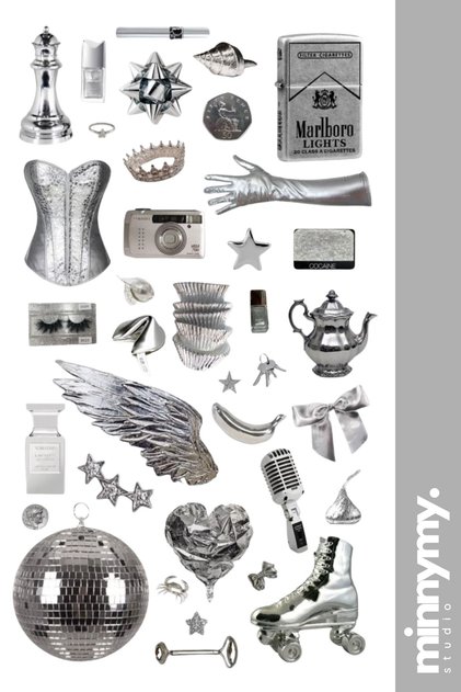 Silver Collection Sticker, Çıkartma, Ajanda, Günlük, Planlayıcı, Bullet Journal , Scrapbook