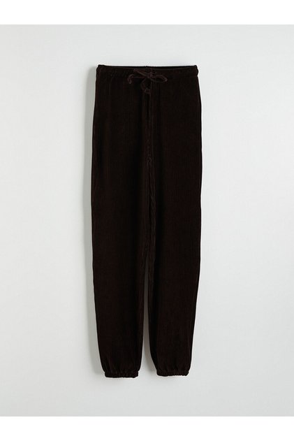 Two Mt Shop Quality Lcw Everyday Brown Elastic Waist Women's Velvet Jogger Sweatpants