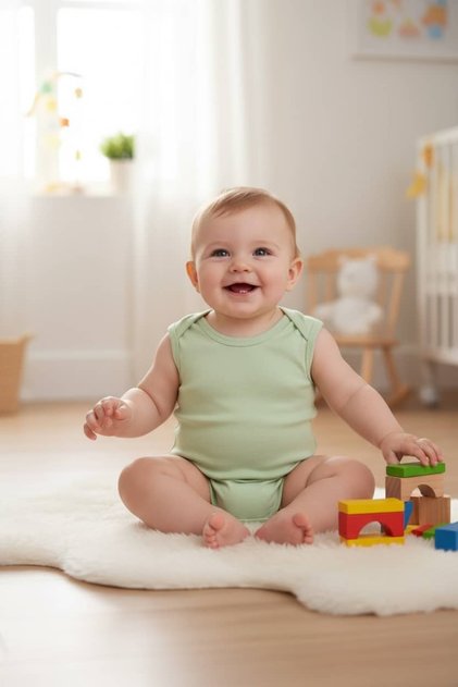 Heart & Hug Duo 2-Piece Organic Cotton Body Set Green
