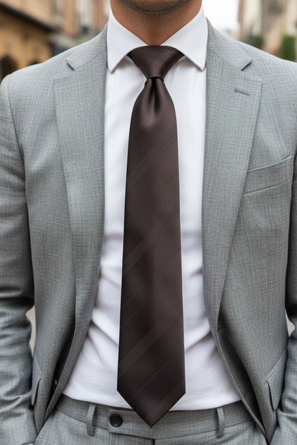 Minimal Luxury: Special Textured Dark Brown Tie