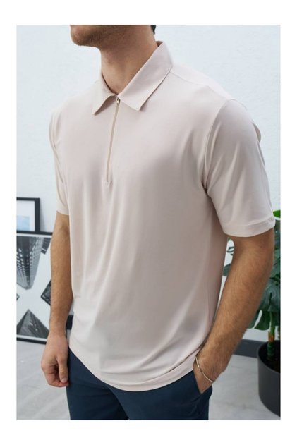 Men's Polo Neck Regular Half Zip Tshirt