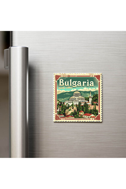 9x9 cm Buzdolabı Magneti - Bulgaristan Bulgaria - Posta Pulu Temalı Ülke