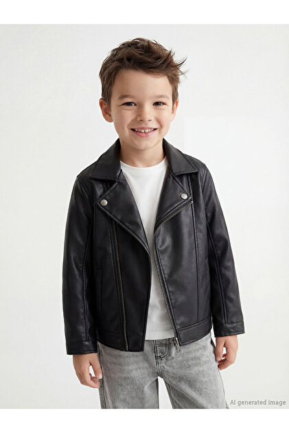 Faux Leather Boys' Jacket