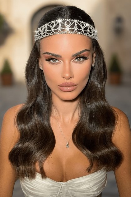 Silver Color Stone Detailed Forehead/Henna Accessory