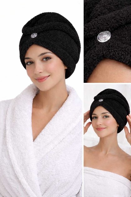Women's Hair Cap / Hair Towel Elastic, Buttoned, Microfiber (7 Colors) Bath Towel Quick Drying