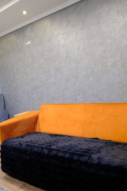 Plush Sofa Cover Fluffy Bubble Black Only for Sitting 1 Piece 90X200 cm