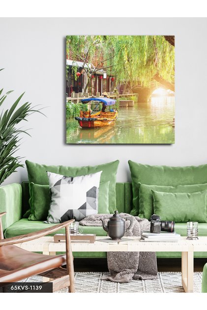Kayak and Raft One Piece Square Canvas - Canvas Painting