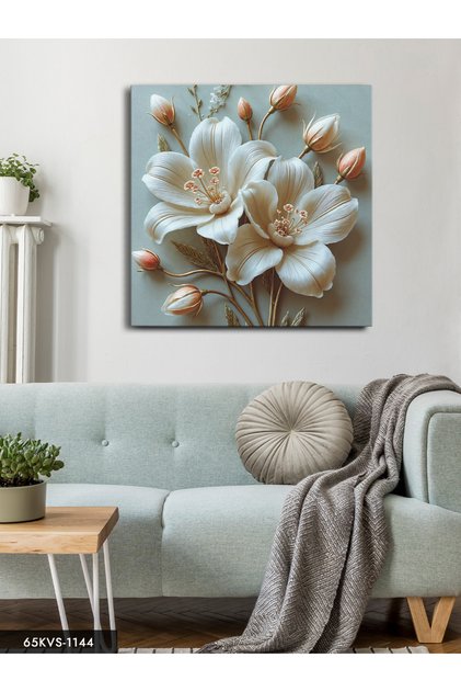 Gold Leaf Lily One Piece Square Canvas - Canvas Painting