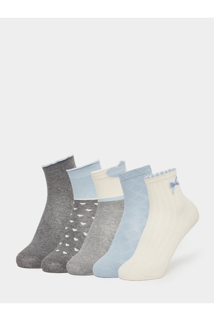 Pack of 5 - Kids Ribbed Ankle Socks