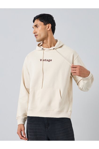 Eco-Earth Relaxed Fit Slogan Print Fleece Hoodie