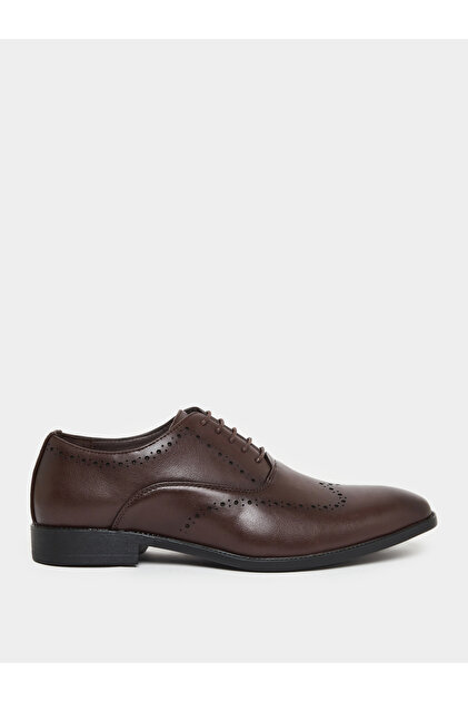 Men Brown Leather Oxford Brogue Shoes