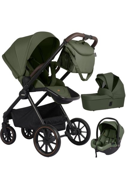 Cărucior urban 3 în 1, sport, scaun auto, 0-4 ani, pliere rapidă, verde