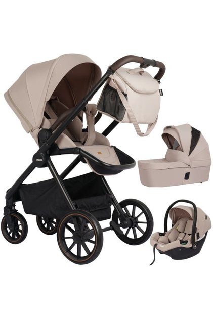 Carucior 3 in 1 Urban, landou, sport, scoica auto, 0–4 ani, pliere rapida, bej