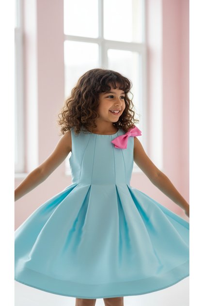 Bow-Detail Girls' Special Occasion Dress