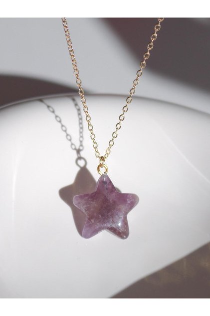 Purple Jewelled Star Necklace