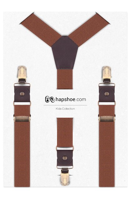 Adjustable Clip-On Tan Children's Belt Trouser Strap