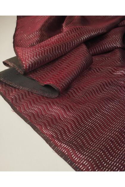 Brocade Fabric in Burgundy Color (Width 160 cm X Length 200 cm)
