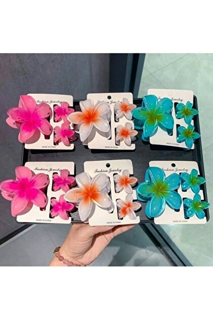 SELUVİA 3-Piece Colorful Lotus Flower Latch Buckle | 1 Large 9 cm