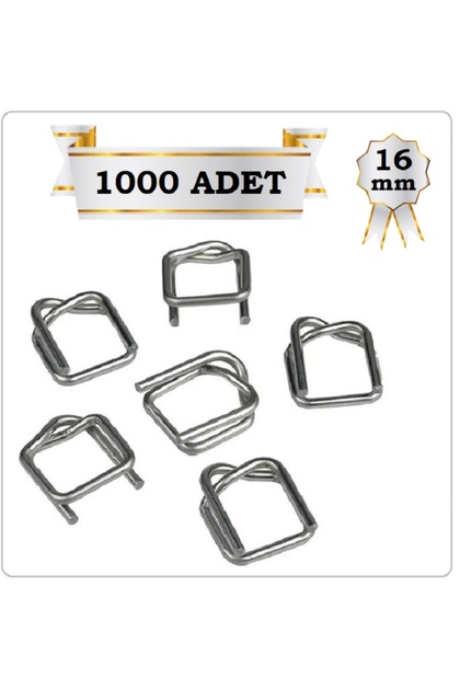 GALVANİZ POLYESTER KOMPOZİT LİFLİ ÇEMBER BUKLE TEL TOKA (16 mm) (1000 ADET)