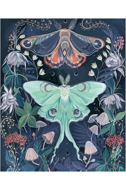 Diamond Painting Kit for Grown-up,Luna Moth DIY 5D Diamond Art with Tools and Accessories,12 x 16 Inches