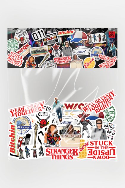 Stranger Things Sticker Paketi 23 Parça Kaliteli Su Geçirmez Laptop Telefon Termos Etiket Seti