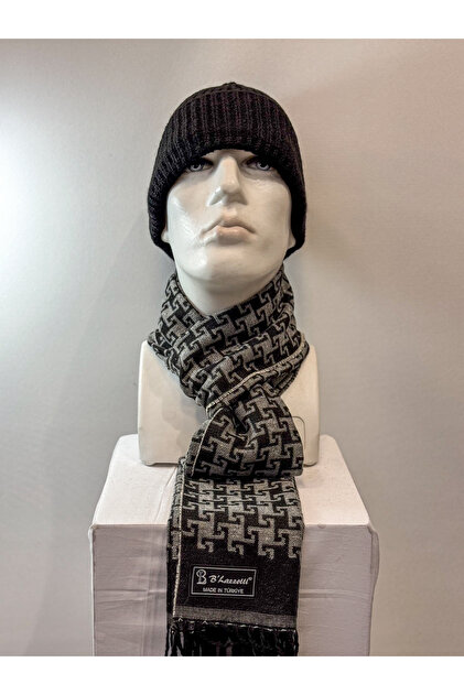 Men's Kaşkol Scarf Stone Beige Black