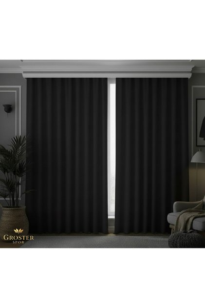 Black Blackout, Light-Proof Blackout Curtain Sunshade, Background Curtain No Pleats a Quality++ [Enxboy]