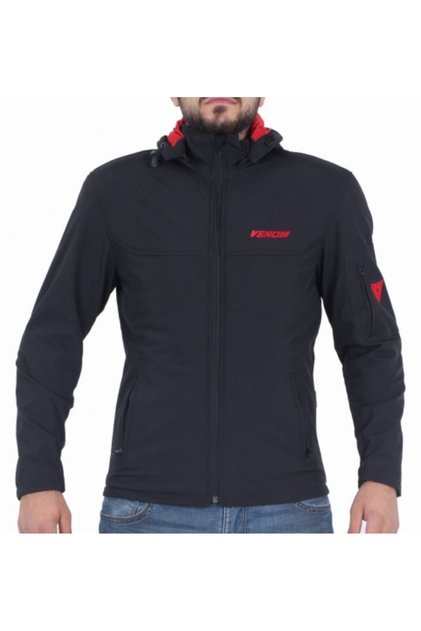 Soft Shell Jaws Siyah Renkli Korumalı Motorcu Montu