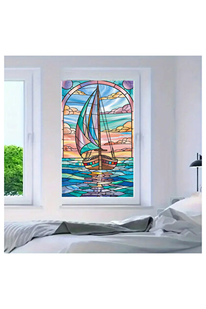 Cam Vitray Folyo, Kendinden Yapışkanlı, Desenli Buzlu Cam Folyo 61x100 cm