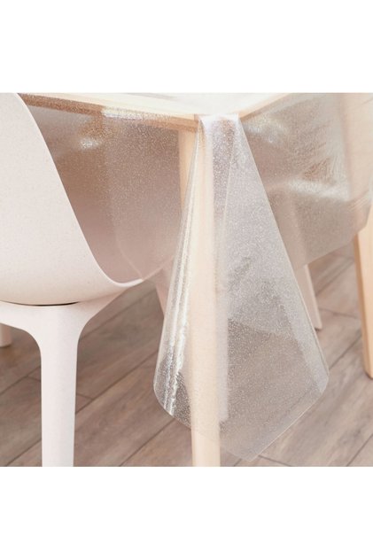 Transparent Silver Glitter Table Cover for Hanging Use