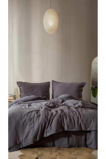 Cloudy Mood 100% Cotton Muslin Single Duvet Cover Set - 160X220 cm