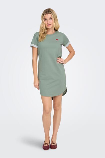 JDY JDYIVY Rochie de damă cu mânecă scurtă verde deschis