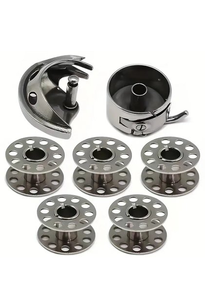 7pcs 7-piece set of vintage sewing machine accessories: durable metal shuttle core, shuttle shell ho