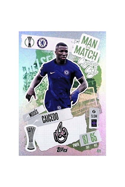 Topps Moíses Caicedo Man of the Match Signature Style Chelsea