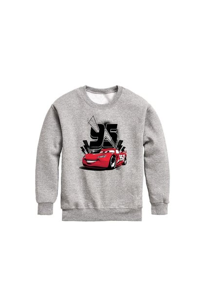 Red Car Printed Boys' Winter Children's Sweatshirt Gray