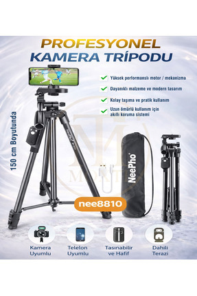 FototekFotograf 170cm Profesyonel Tripod Foto Kamera Tripod