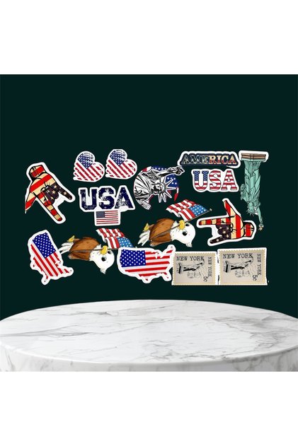 American Themed Sticker Set – Usa, New York & Las Vegas Stickers
