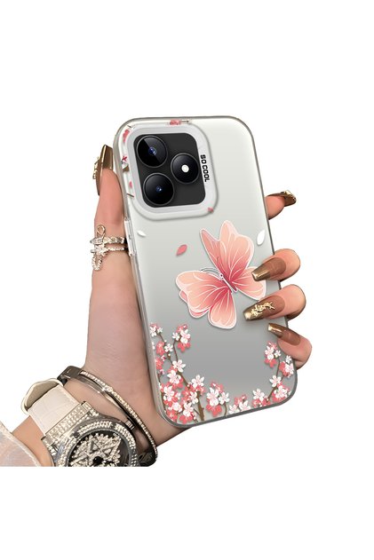 Realme C53 Compatible Silicone Edge Hard Back Anti-Fall Butterfly Pattern Case