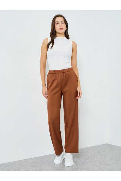 Women Brown Wide Leg Pants