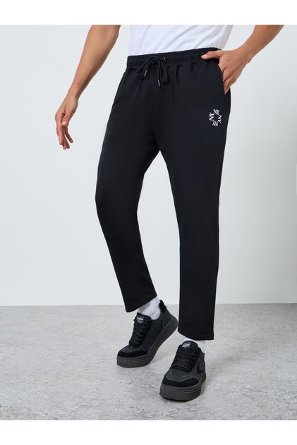 Men Slim Fit Minimal Embroidery Joggers