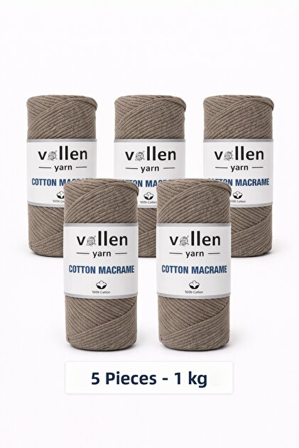 5 PCS, 1 KG, Premium Cotton Macramé Yarn, 2 mm Cotton Chain Macramé, placemat, bag yarn
