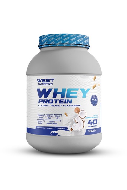 Whey Protein Powder 1200 Gr 40 Servings Coconut & Peanut
