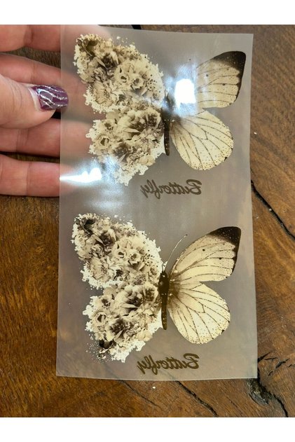 2 Pieces Iron-On Flower Butterfly Transfer Print Arma 8X7 cm