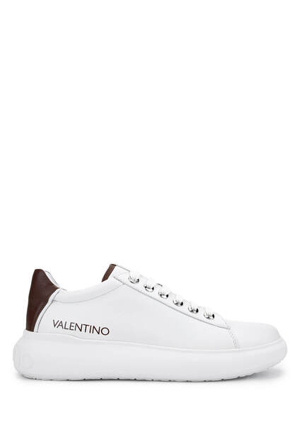 Unisex Hakiki Deri Beyaz/Kahverengi Sneakers & Spor Ayakkabı